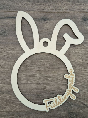 Eingangsschild Frühlingsgefühle mit Hasenohren – Osterdeko